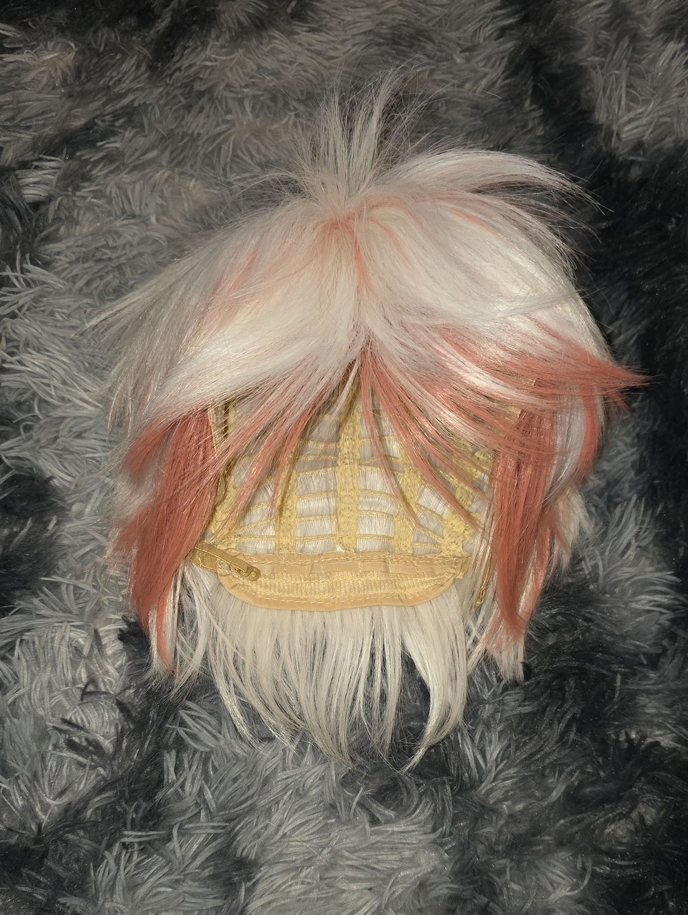 Two-Tone White and Pink Cosplay Wig